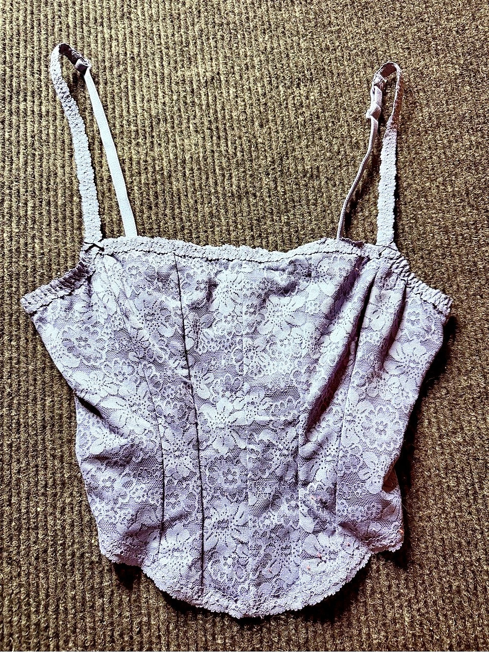 Victoria’s Secret PINK Lace Corset Bustier Top Medium Slate Blue Lavender